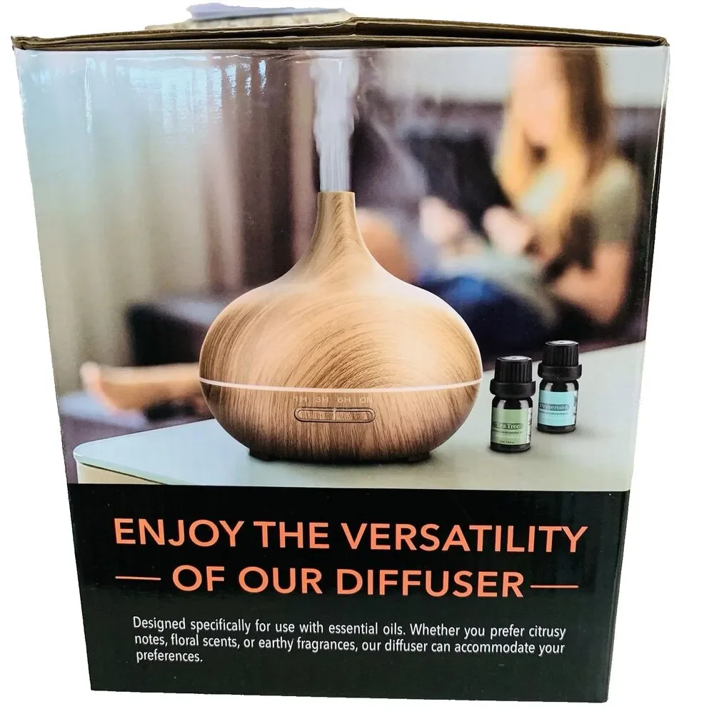 Eternal Living Aromatherapy Diffuser w/Essential Oils LED Light Cool Mist New Bx